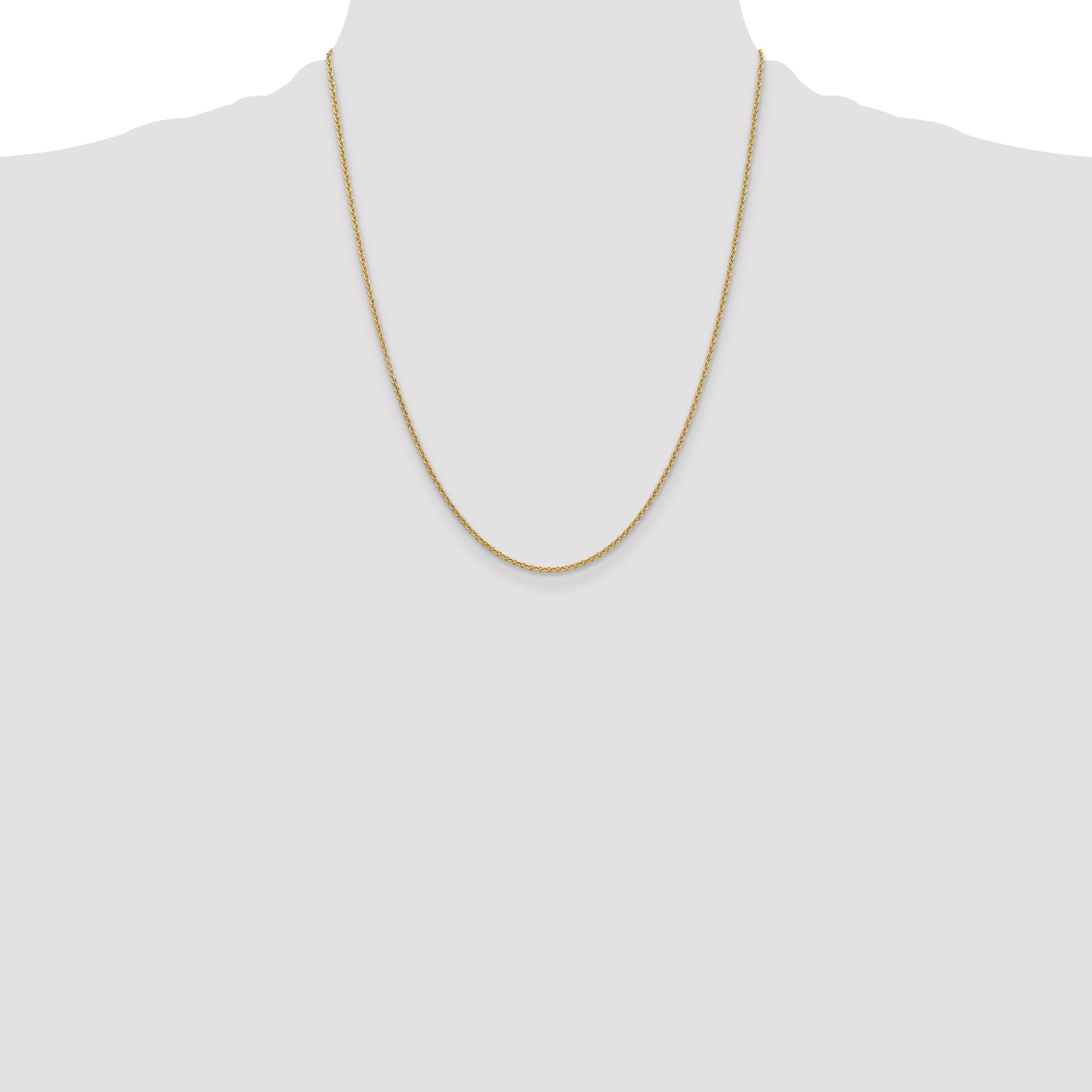 14k 1.6mm Round Open Link Cable Chain