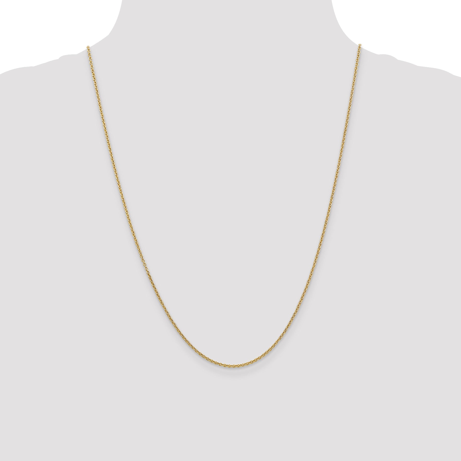 14k 1.6mm Round Open Link Cable Chain