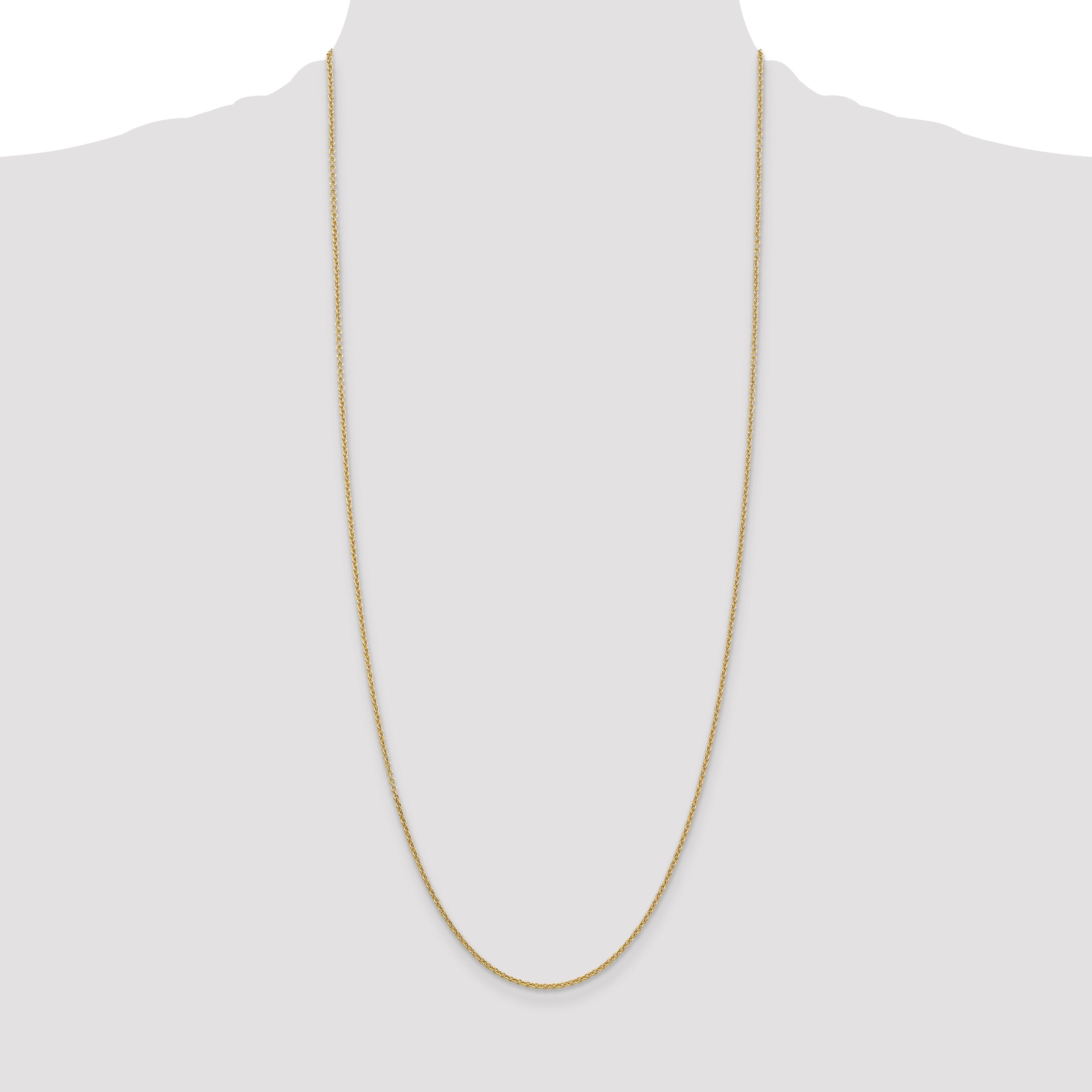 14k 1.6mm Round Open Link Cable Chain