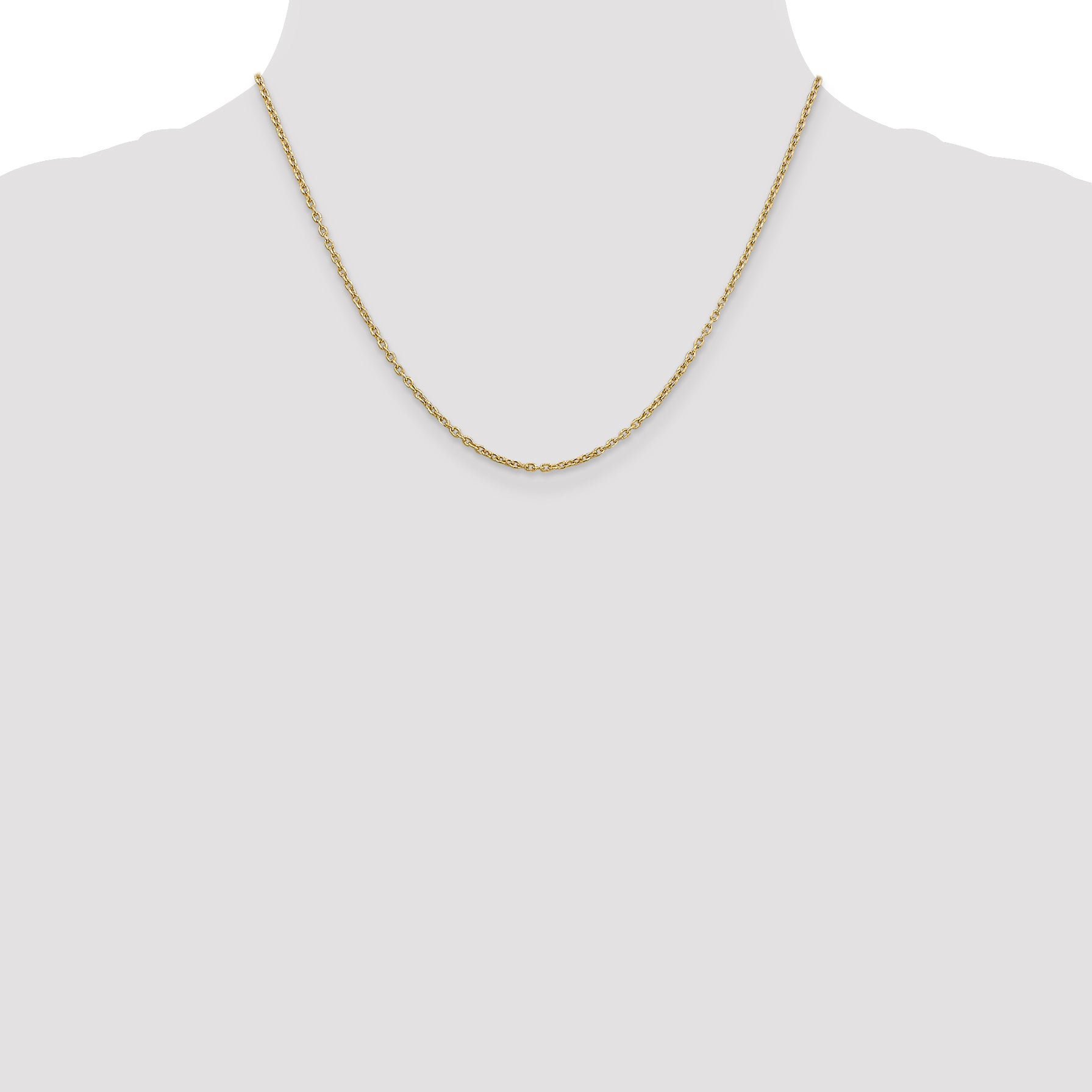 14k 2mm Round Open Link Cable Chain