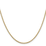14k 2mm Round Open Link Cable Chain