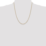 14k 2mm Round Open Link Cable Chain