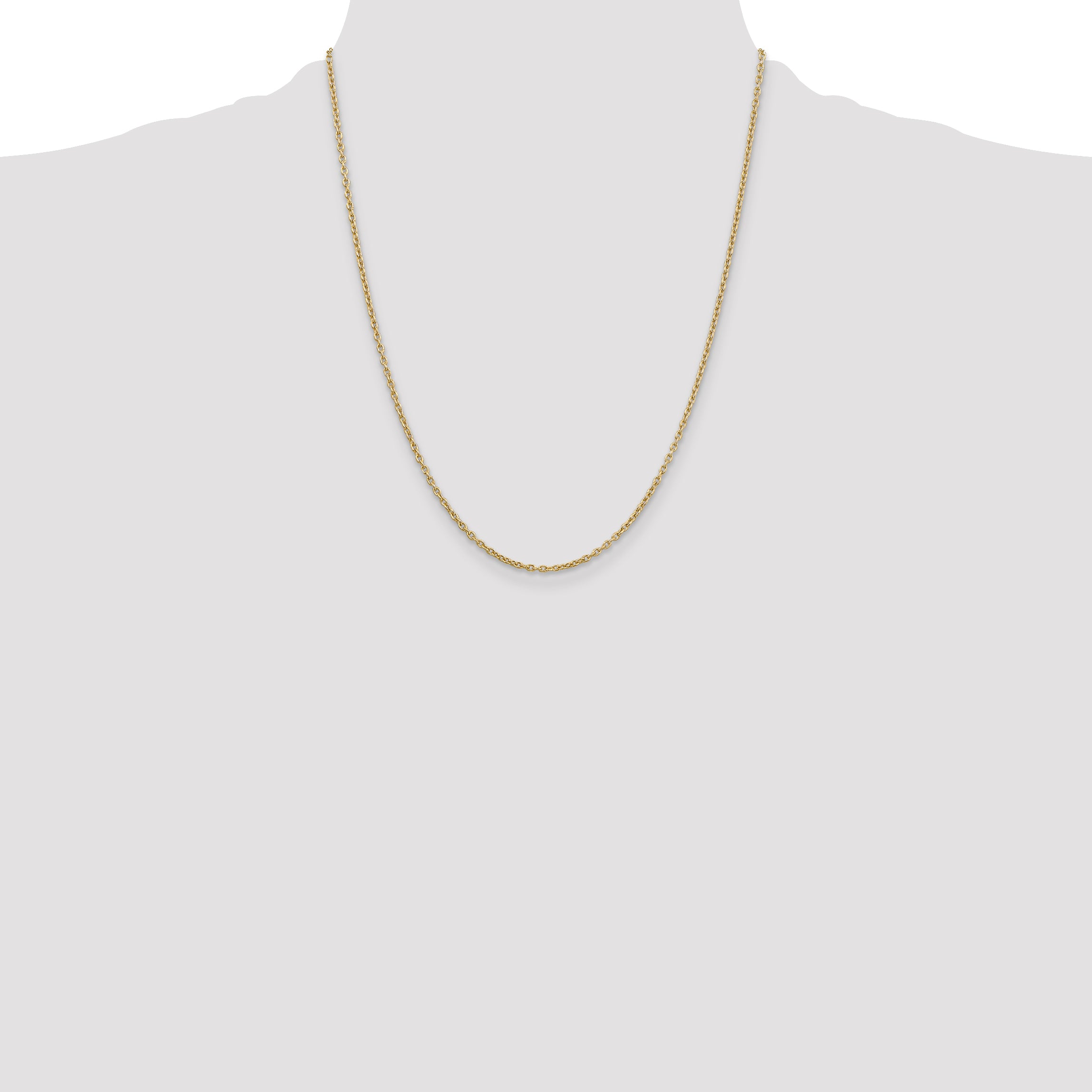 14k 2mm Round Open Link Cable Chain