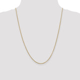 14k 2mm Round Open Link Cable Chain