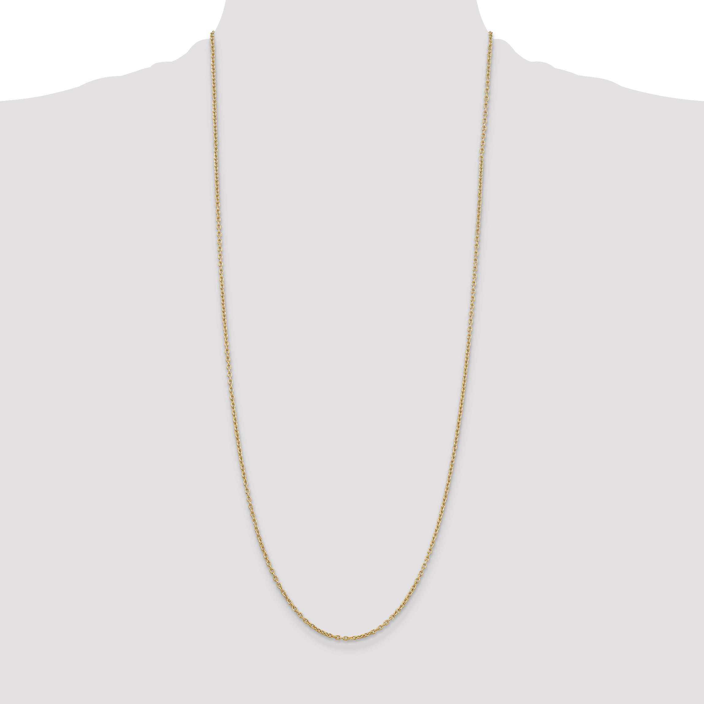 14k 2mm Round Open Link Cable Chain