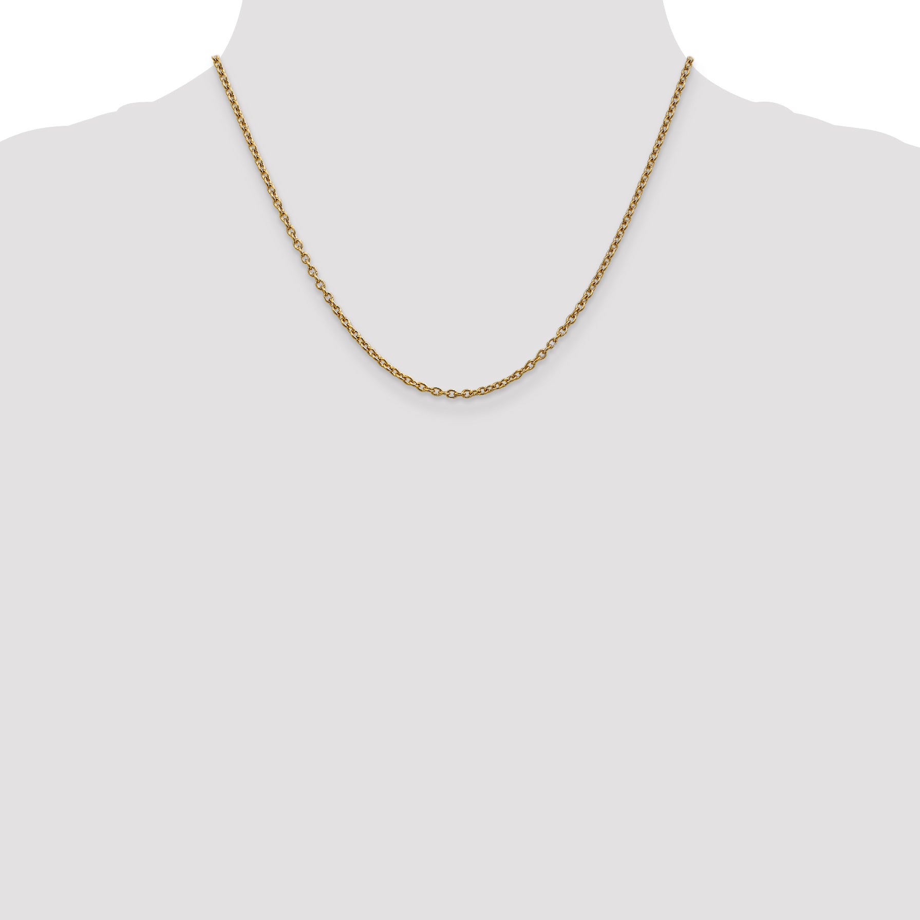 14k 2.4mm Round Open Link Cable Chain