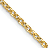 14k 2.4mm Round Open Link Cable Chain