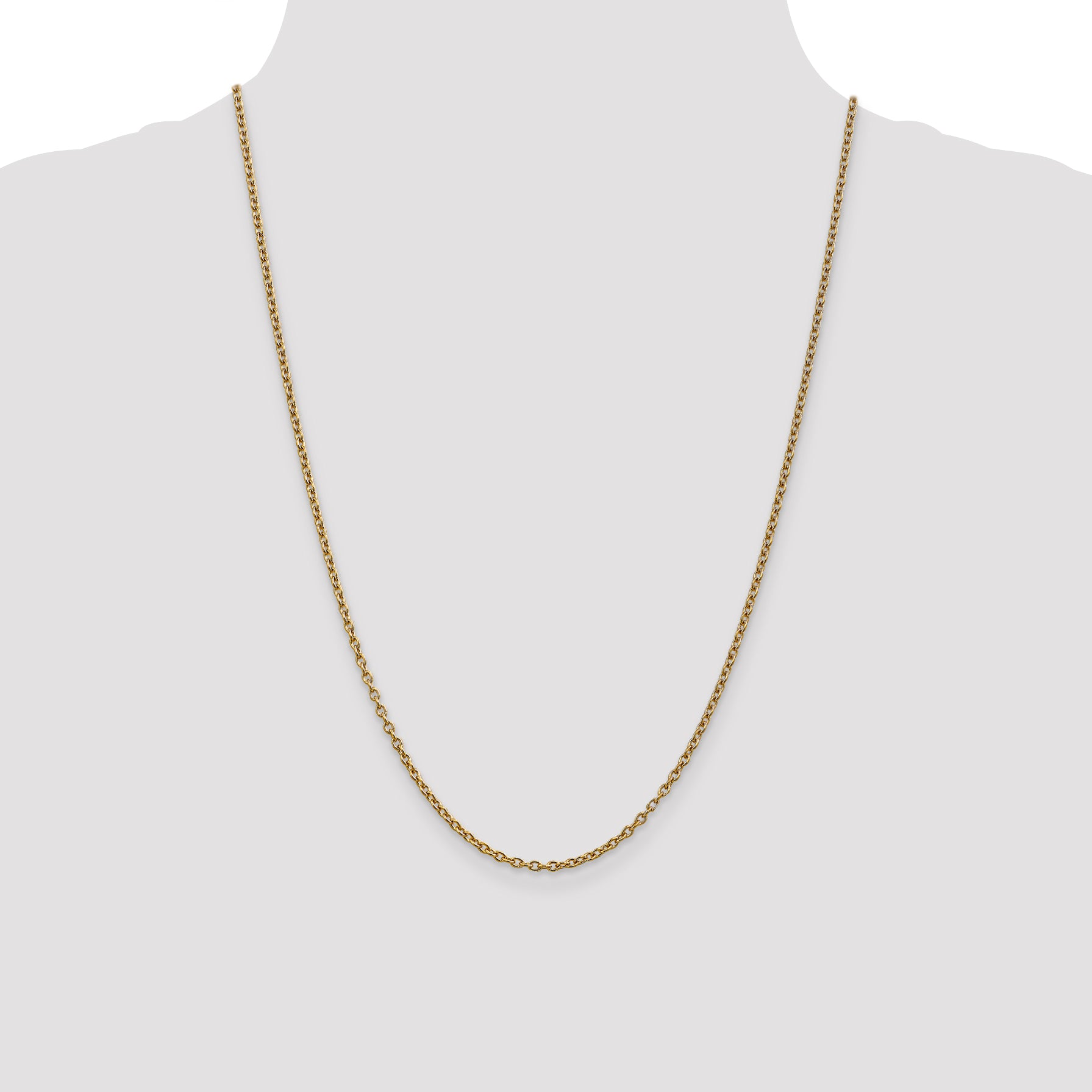 14k 2.4mm Round Open Link Cable Chain