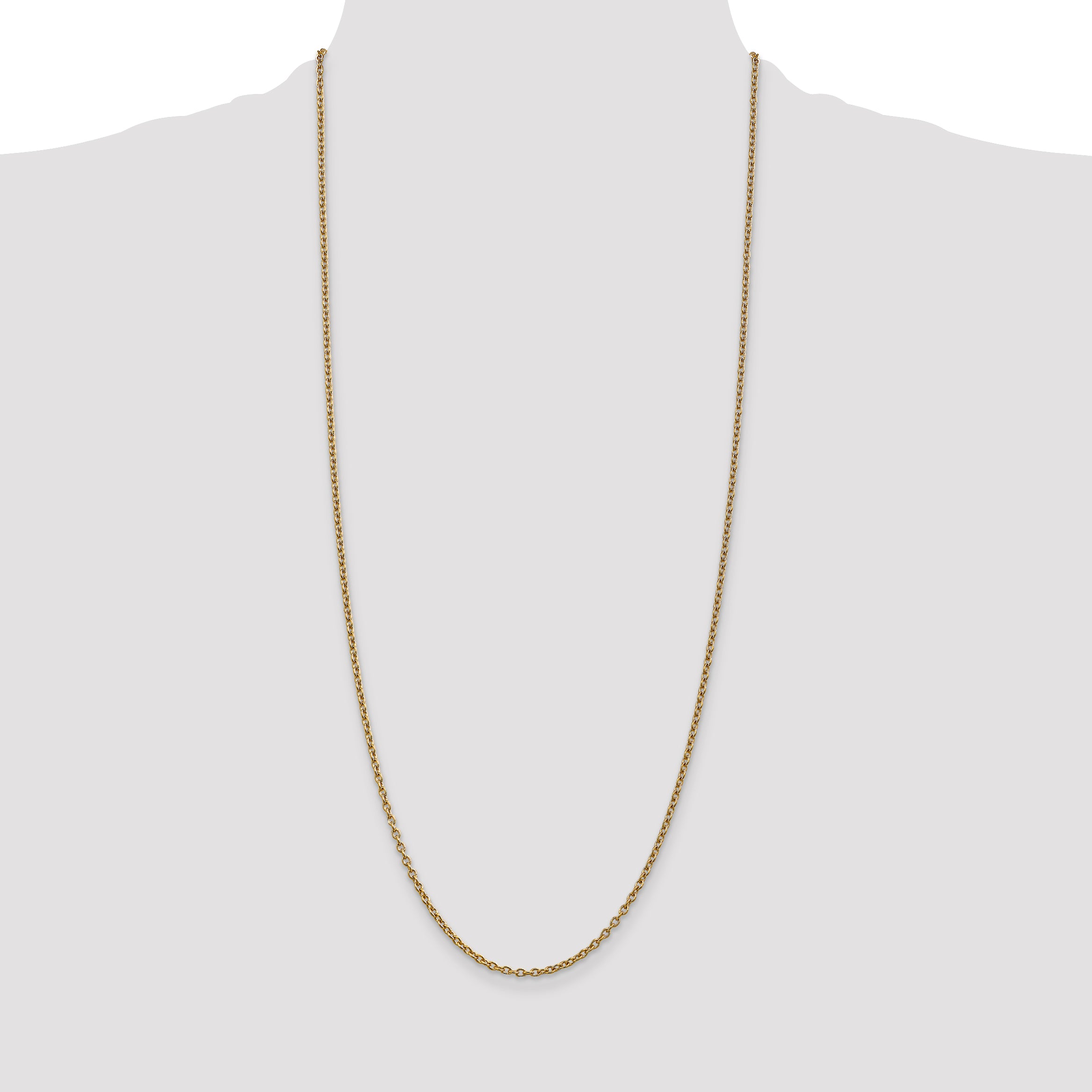 14k 2.4mm Round Open Link Cable Chain