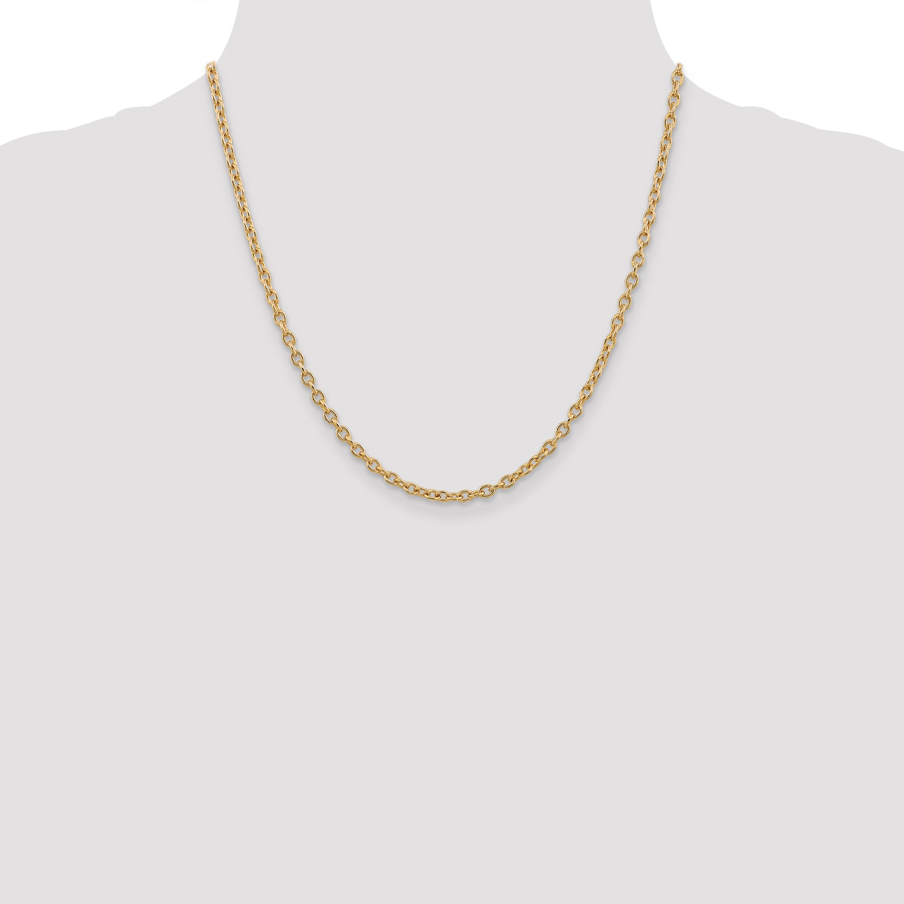 14k 3.2mm Round Open Link Cable Chain