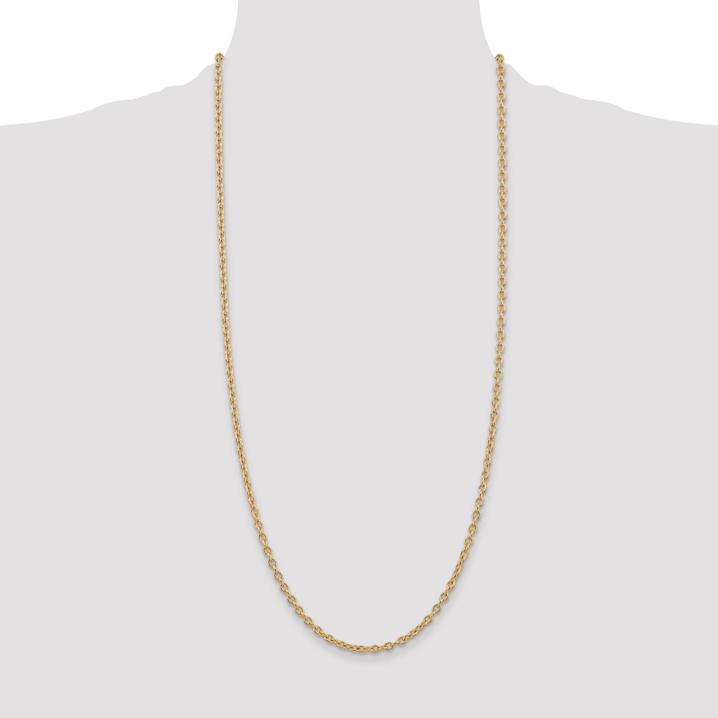 14k 3.2mm Round Open Link Cable Chain