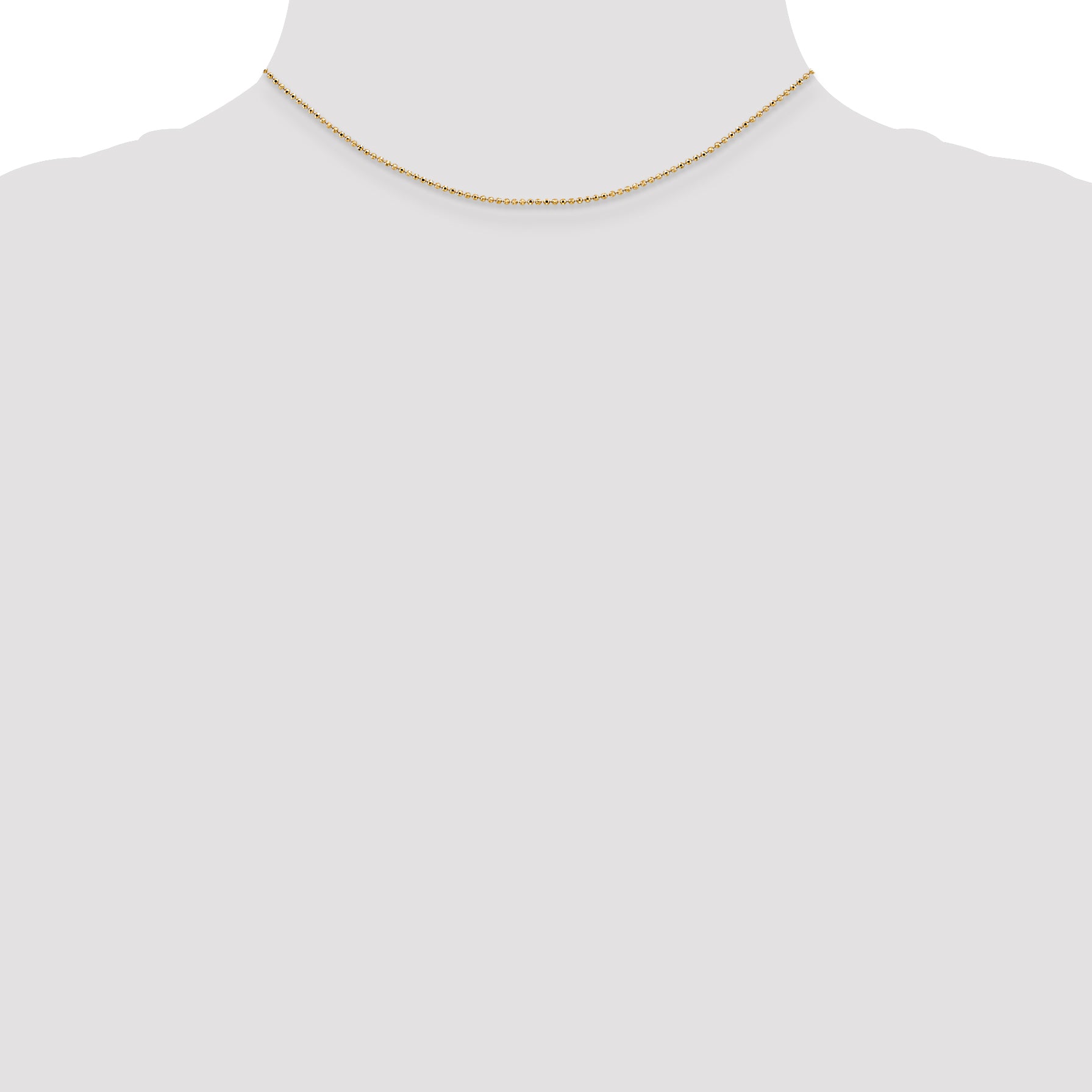 14k 1.2mm D/C Beaded Pendant Chain