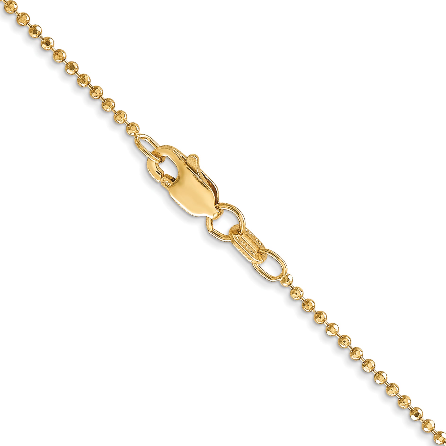 14k 1.2mm D/C Beaded Pendant Chain