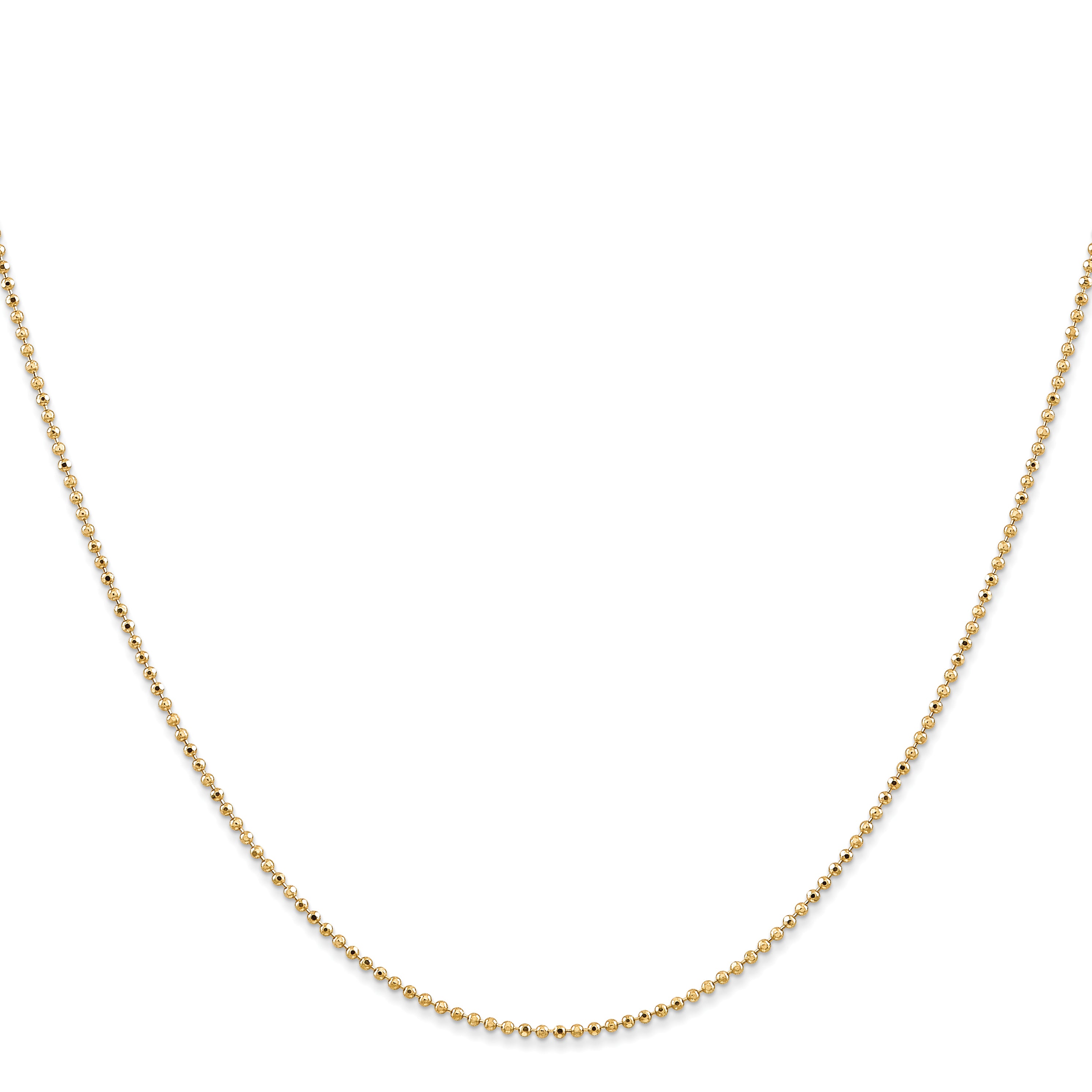 14k 1.2mm D/C Beaded Pendant Chain