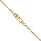 14k 1.2mm D/C Beaded Pendant Chain