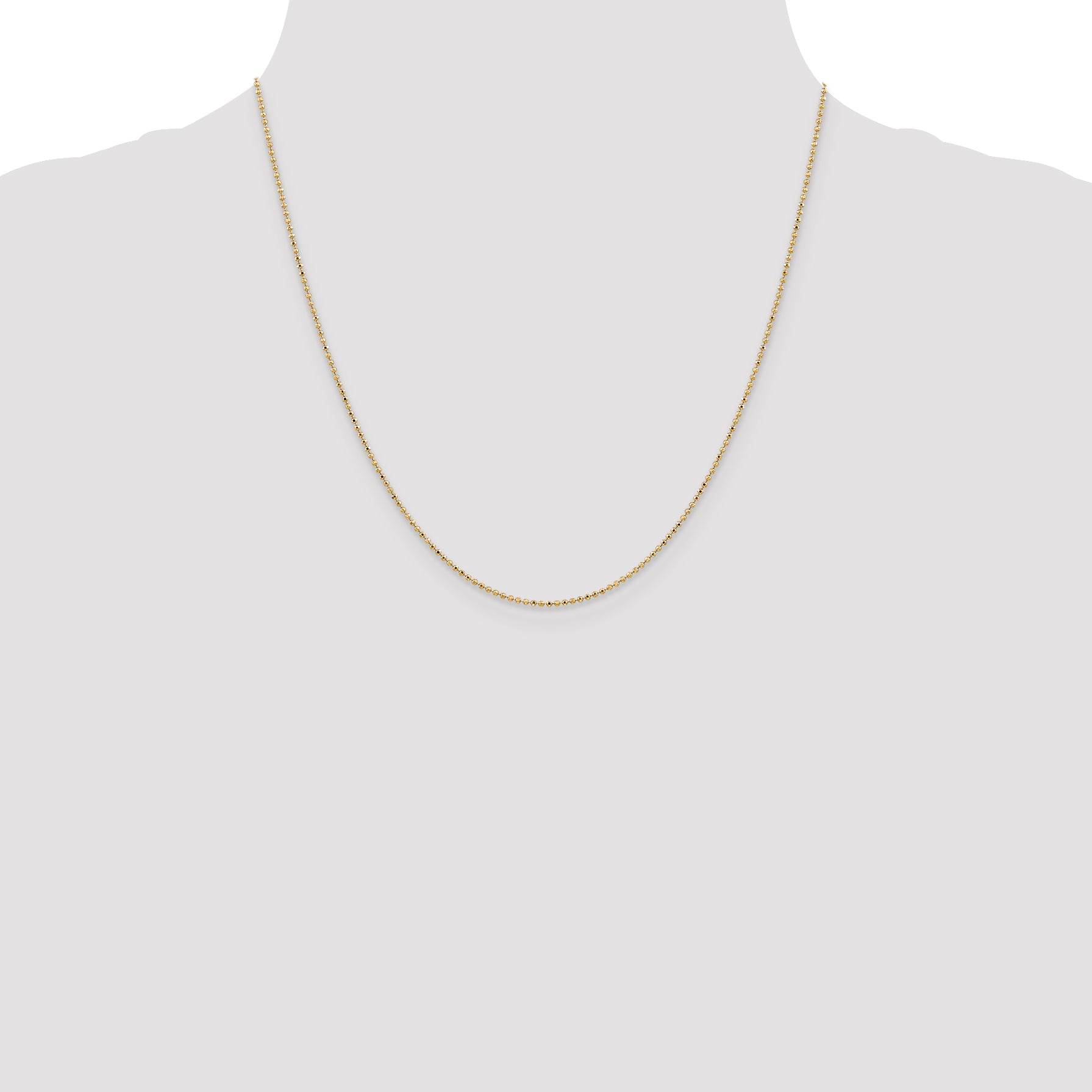14k 1.2mm D/C Beaded Pendant Chain