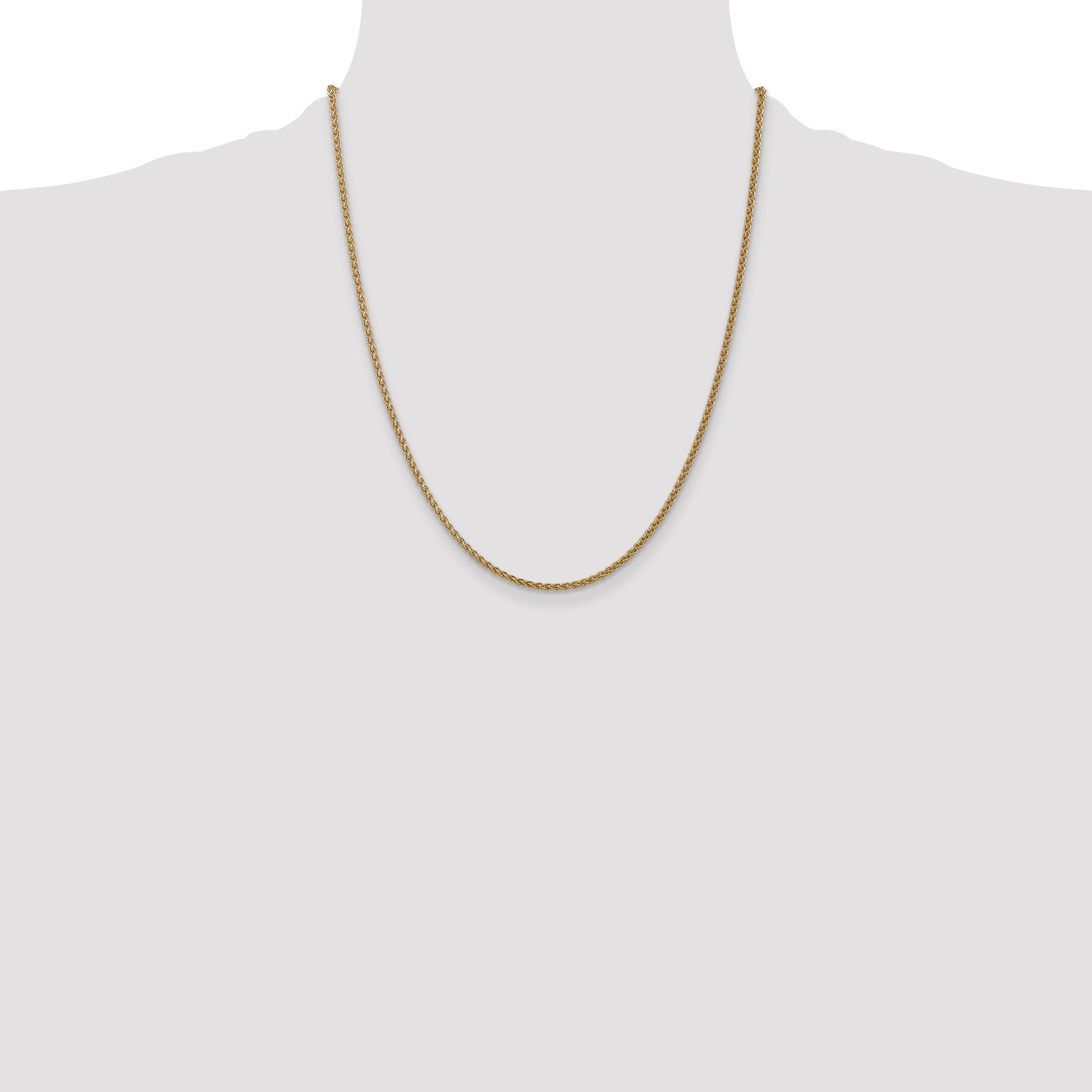 14k 1.05mm Spiga with Spring Ring Clasp Chain