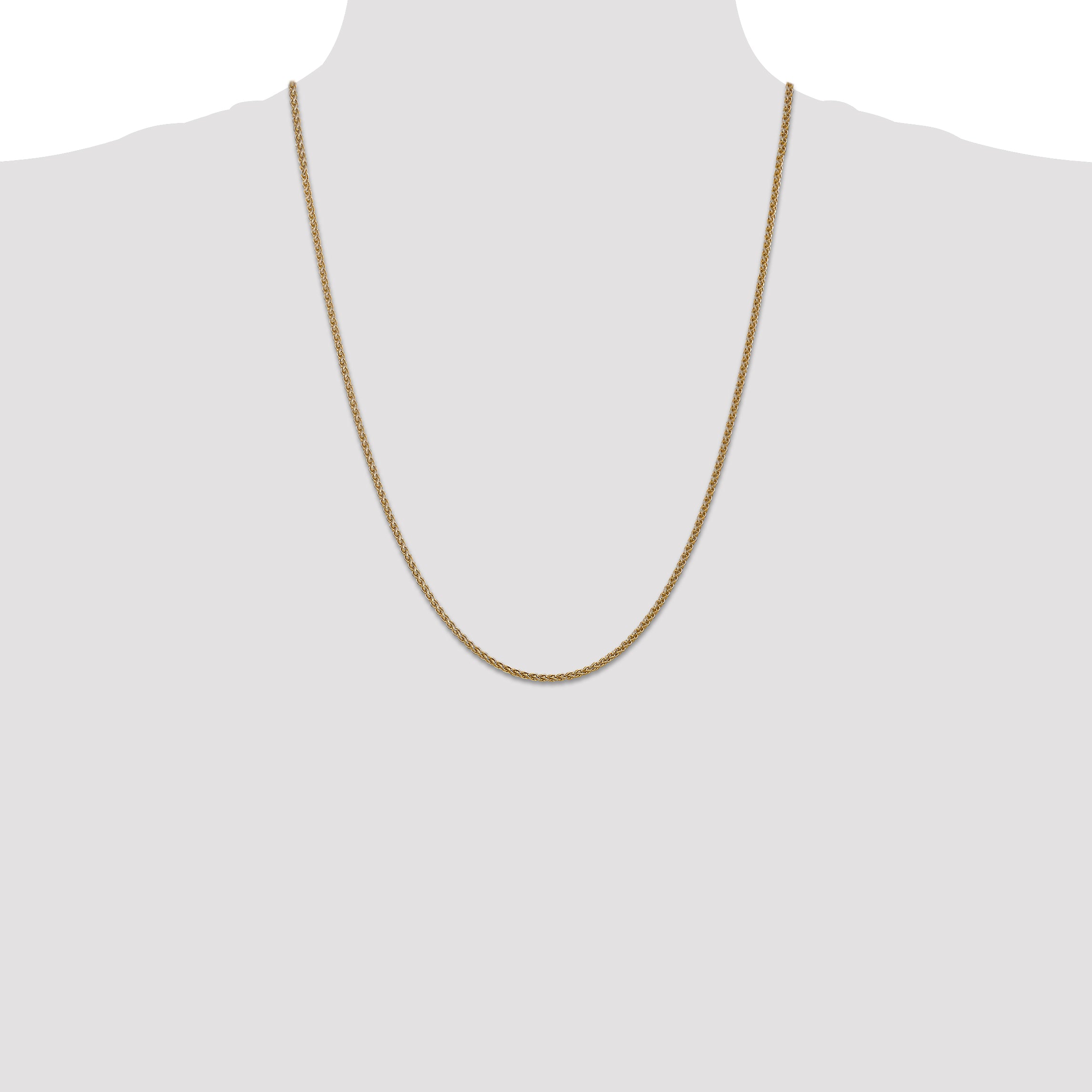 14k 1.05mm Spiga with Spring Ring Clasp Chain