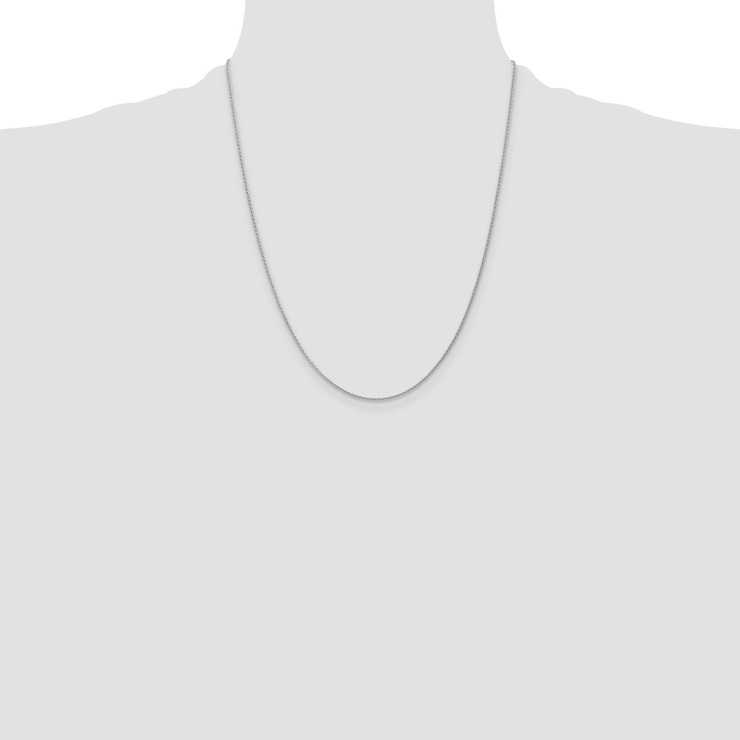 14k White Gold 1.2mm Parisian Wheat Chain