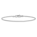14k White Gold 1.2mm Parisian Wheat Chain Anklet