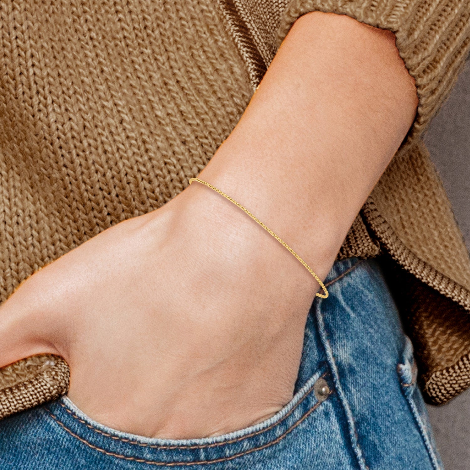 14k 1.2mm Parisian Wheat Chain