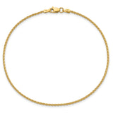 14k 1.5mm Parisian Wheat Chain Anklet