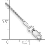 14K White Gold 1mm D/C Parisian Wheat Chain Anklet