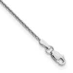 14K White Gold 1.4mm D/C Parisian Wheat Chain Anklet