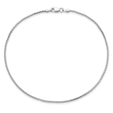 14K White Gold 1.4mm D/C Parisian Wheat Chain Anklet