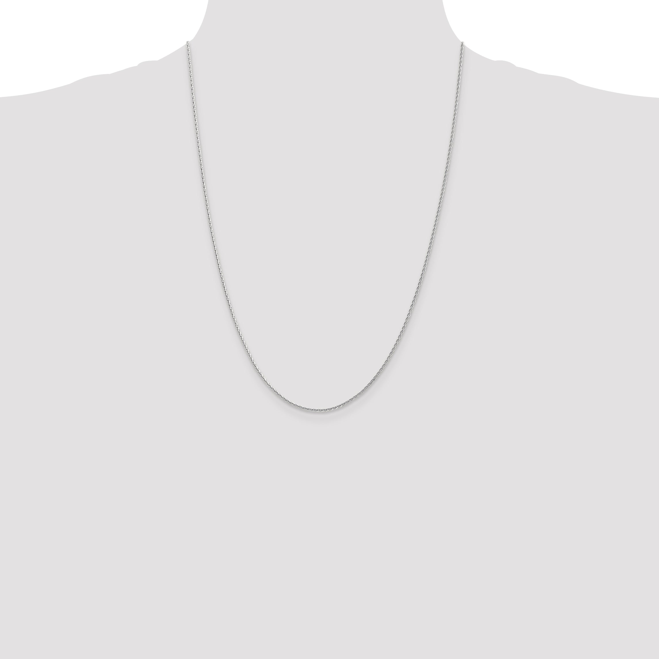 14k White Gold 1.4mm D/C Parisian Wheat Chain