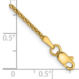 14K 1.4mm D/C Parisian Wheat Chain Anklet