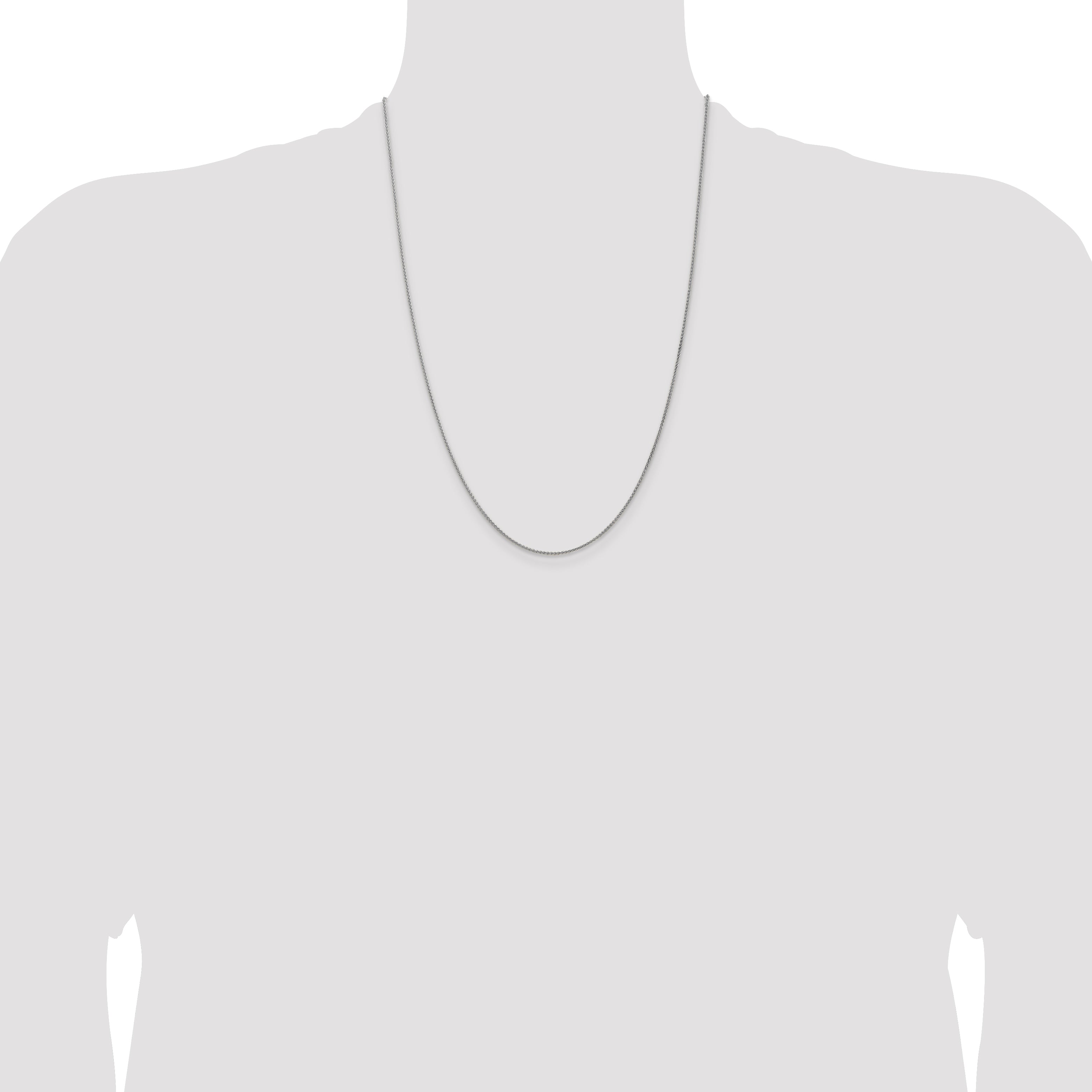 14k White Gold 1.25mm Spiga Chain