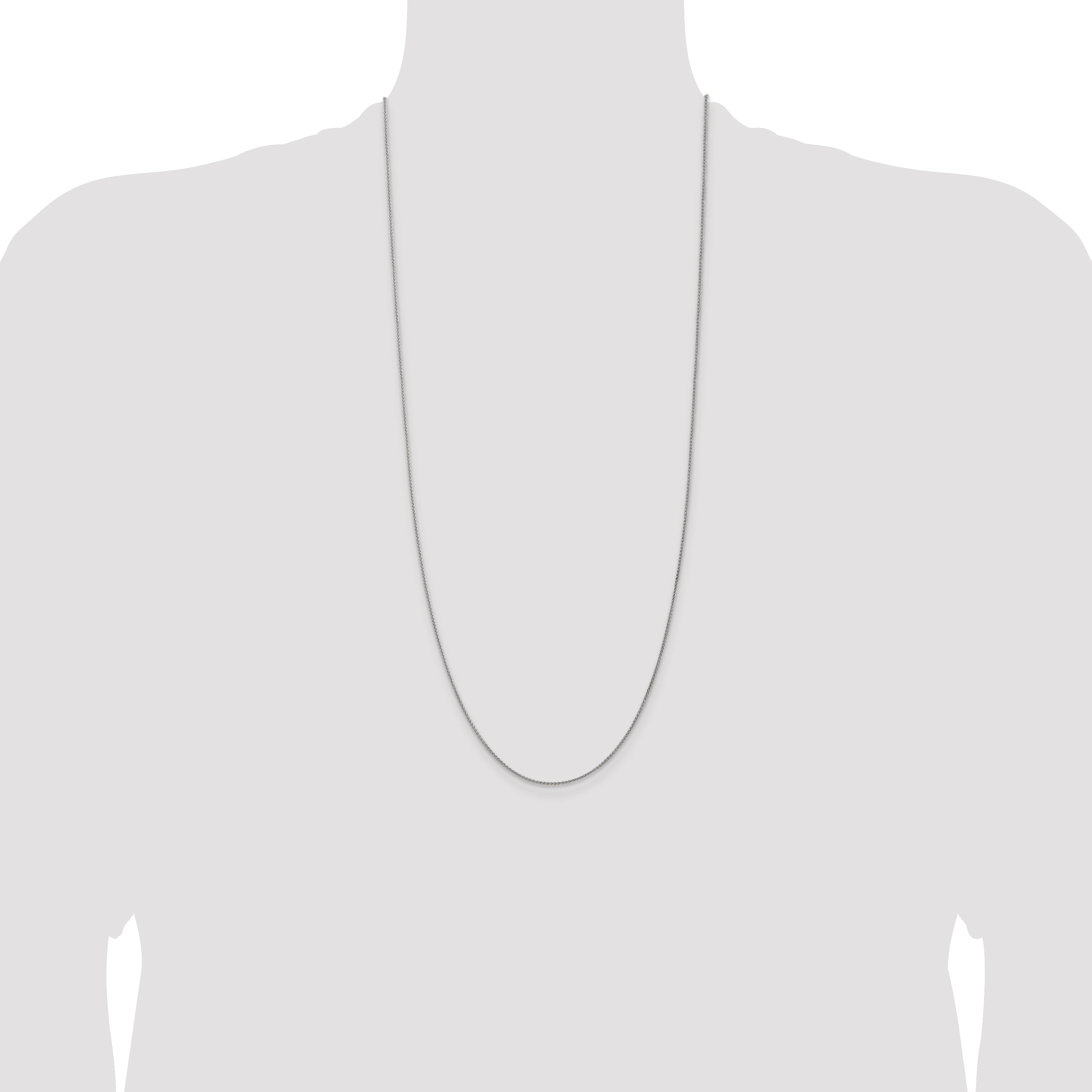 14k White Gold 1.25mm Spiga Chain