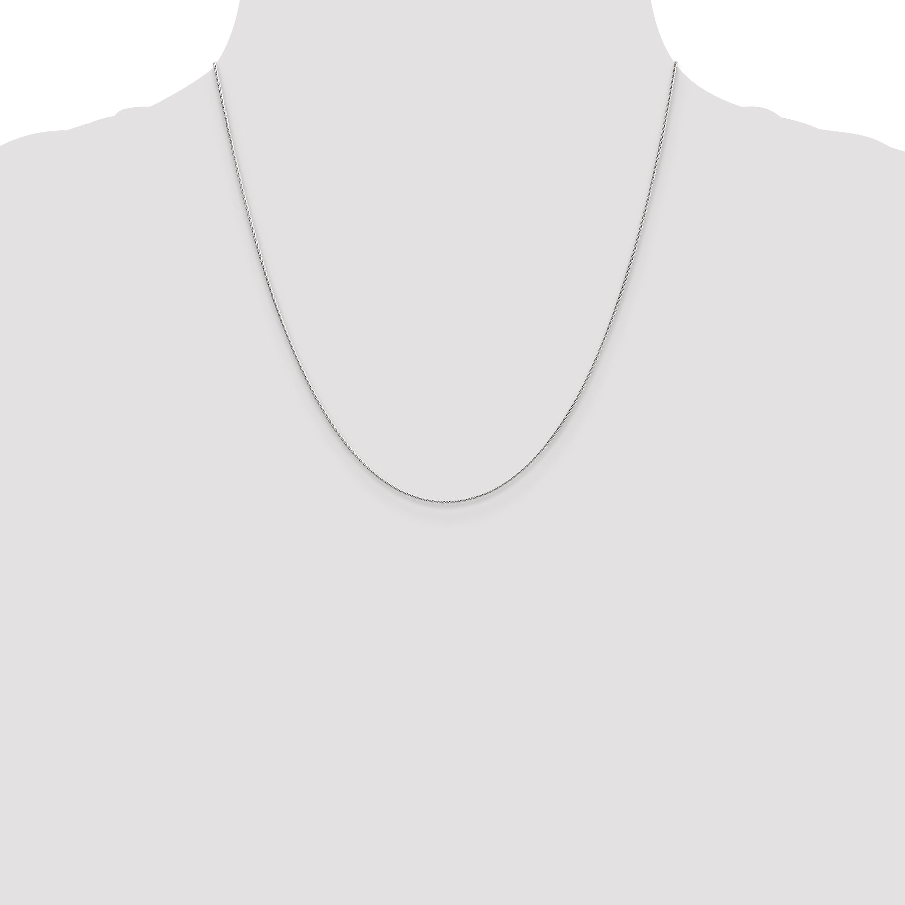 14K White Gold .7mm Round Parisian Wheat Chain