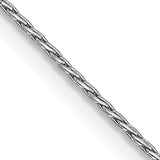 14K White Gold .7mm Round Parisian Wheat Chain
