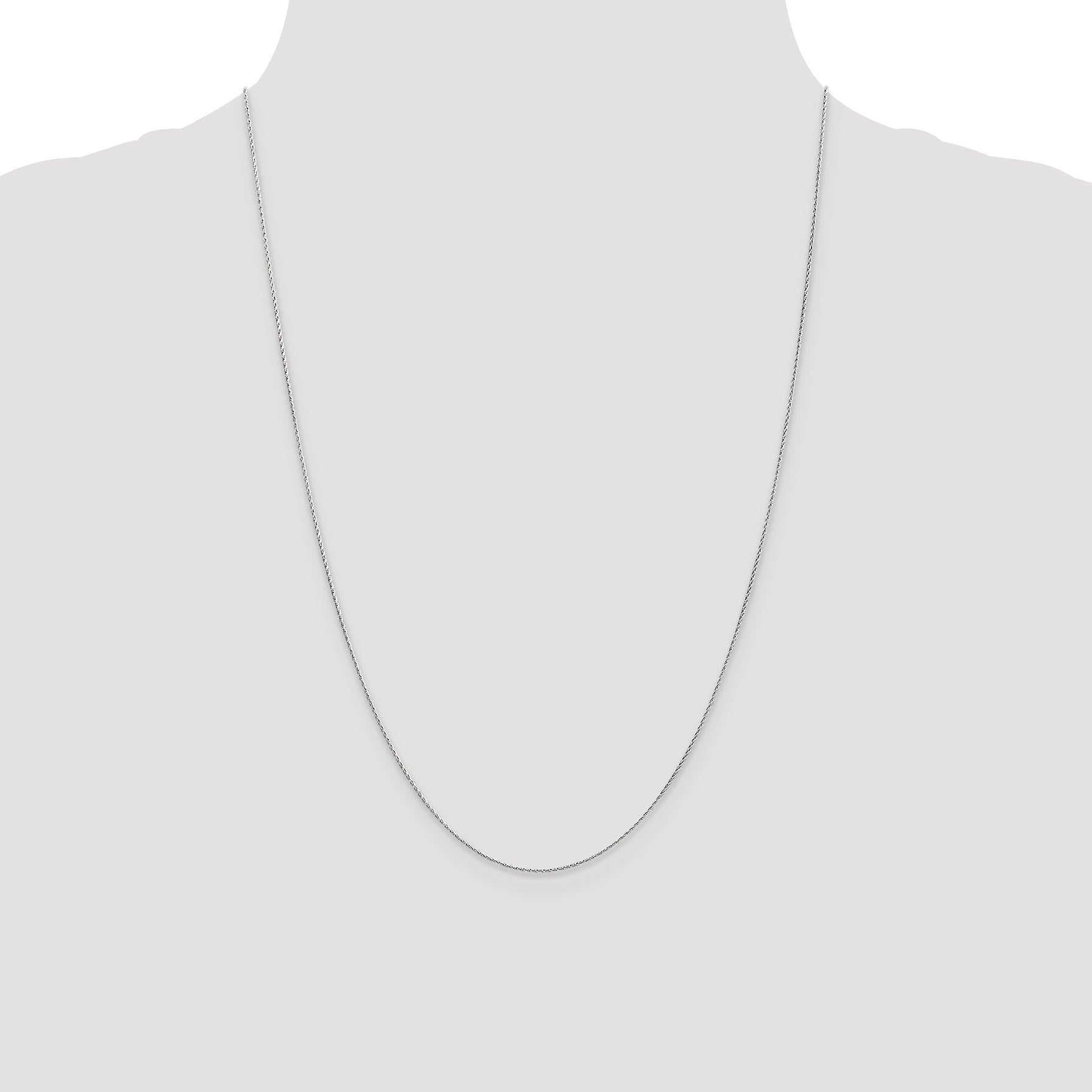 14K White Gold .7mm Round Parisian Wheat Chain