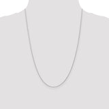 14K White Gold 1mm Round Parisian Wheat Chain