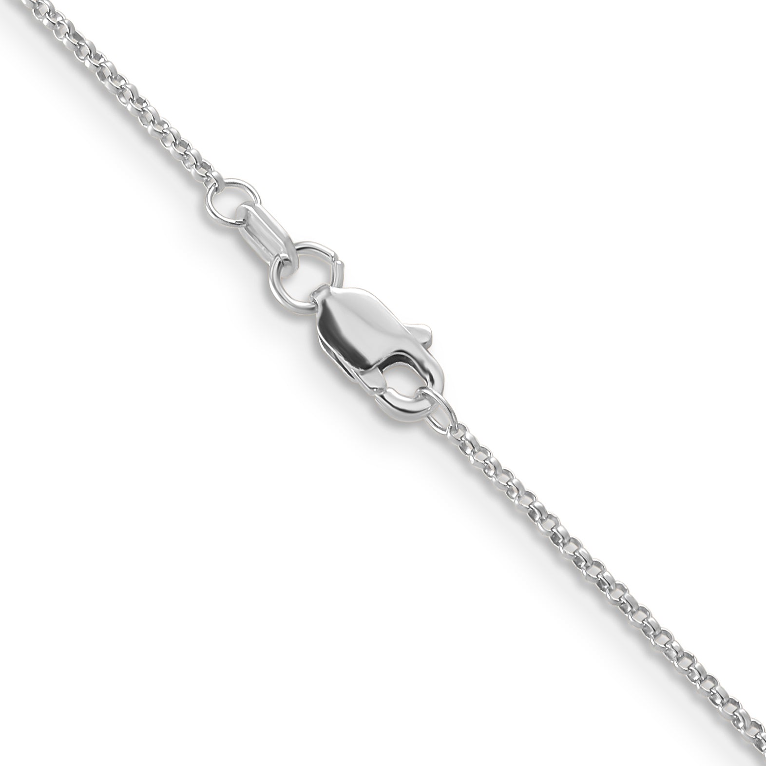 14k White Gold 1.15mm Rolo Pendant Chain