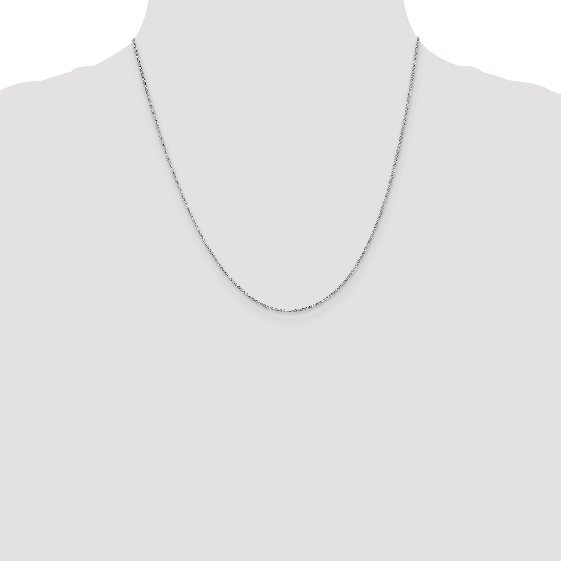 14k White Gold 1.15mm Rolo Pendant Chain