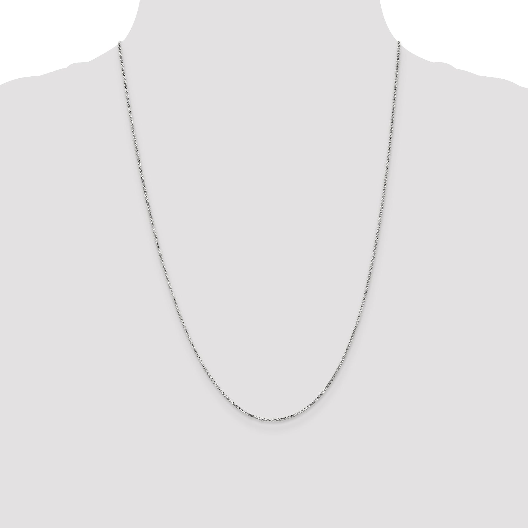 14k White Gold 1.15mm Rolo Pendant Chain