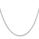 14k White Gold 1.55mm Rolo Pendant Chain