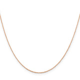 14k Rose Gold .5mm Baby Rope Chain