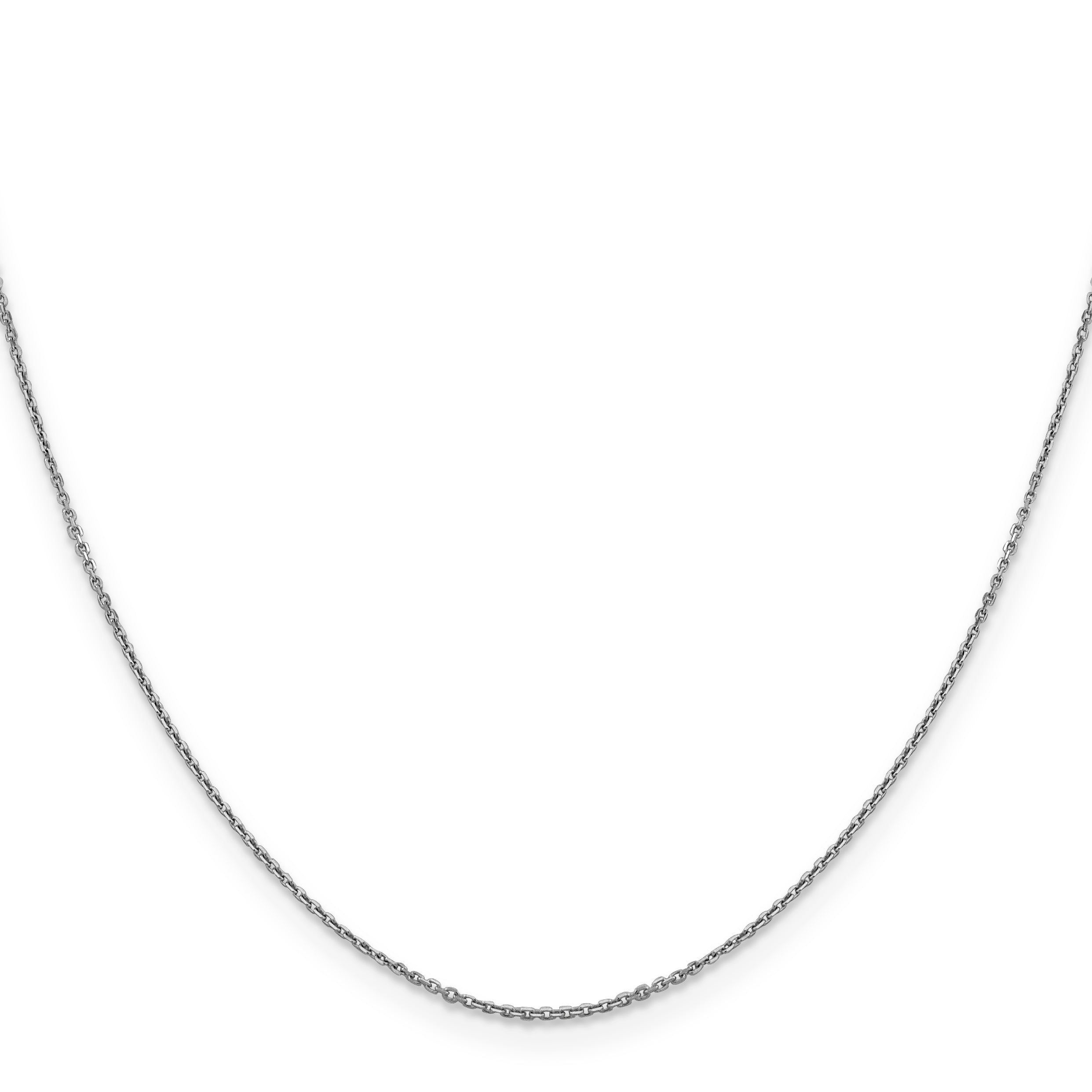 14k White Gold .9mm D/C Round Open Link Cable Chain