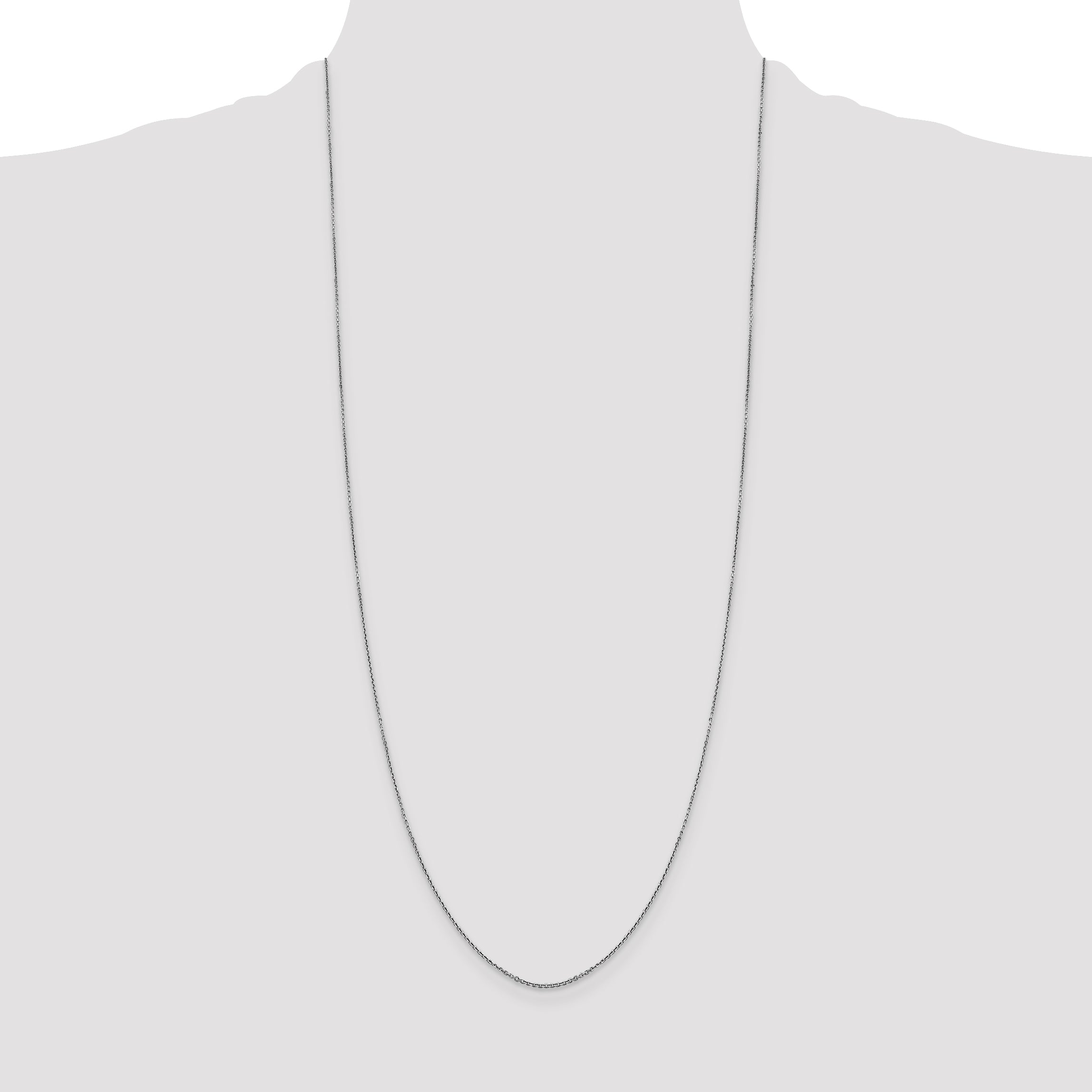 14k White Gold .9mm D/C Round Open Link Cable Chain