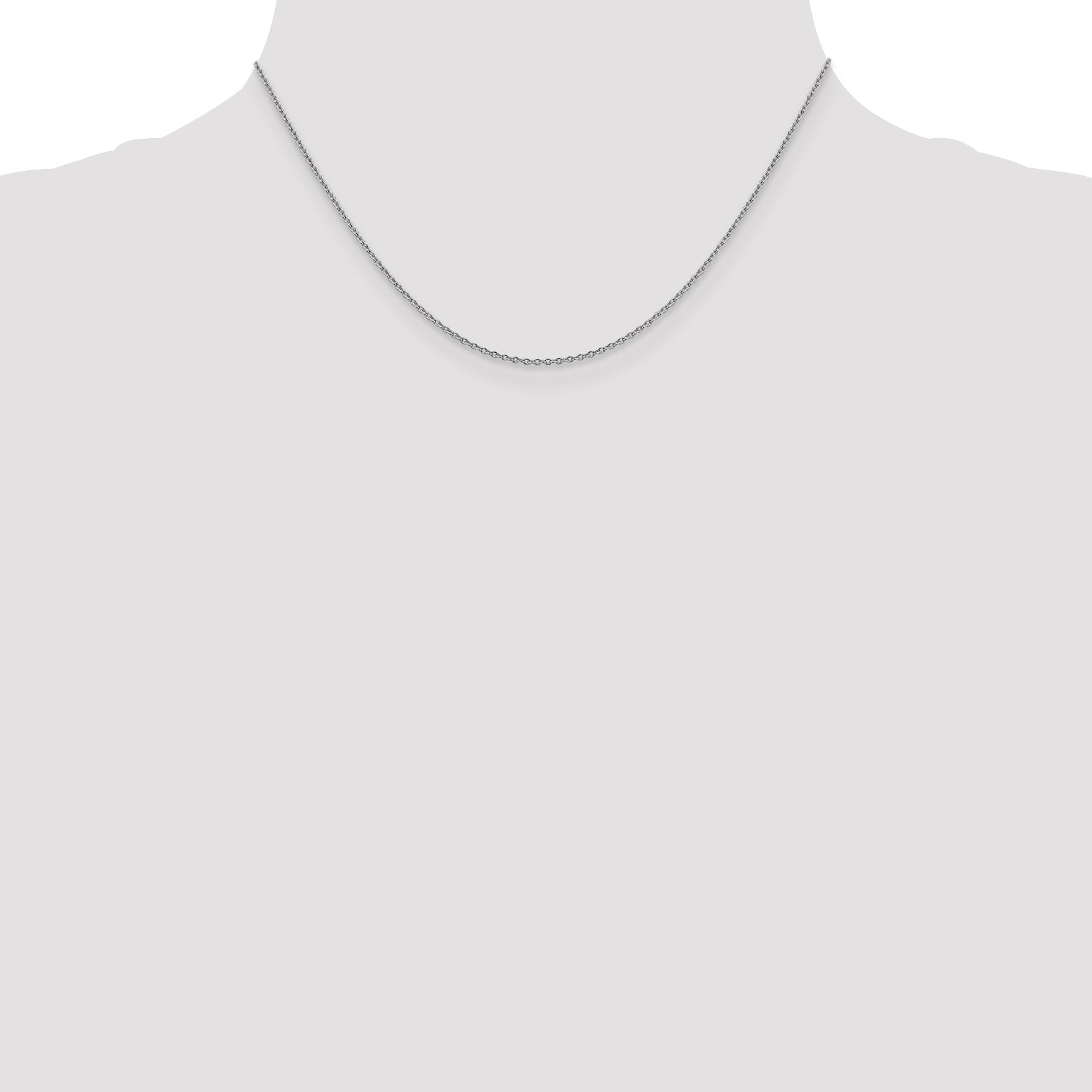 14k White Gold 1.4mm Forzantine Cable Chain