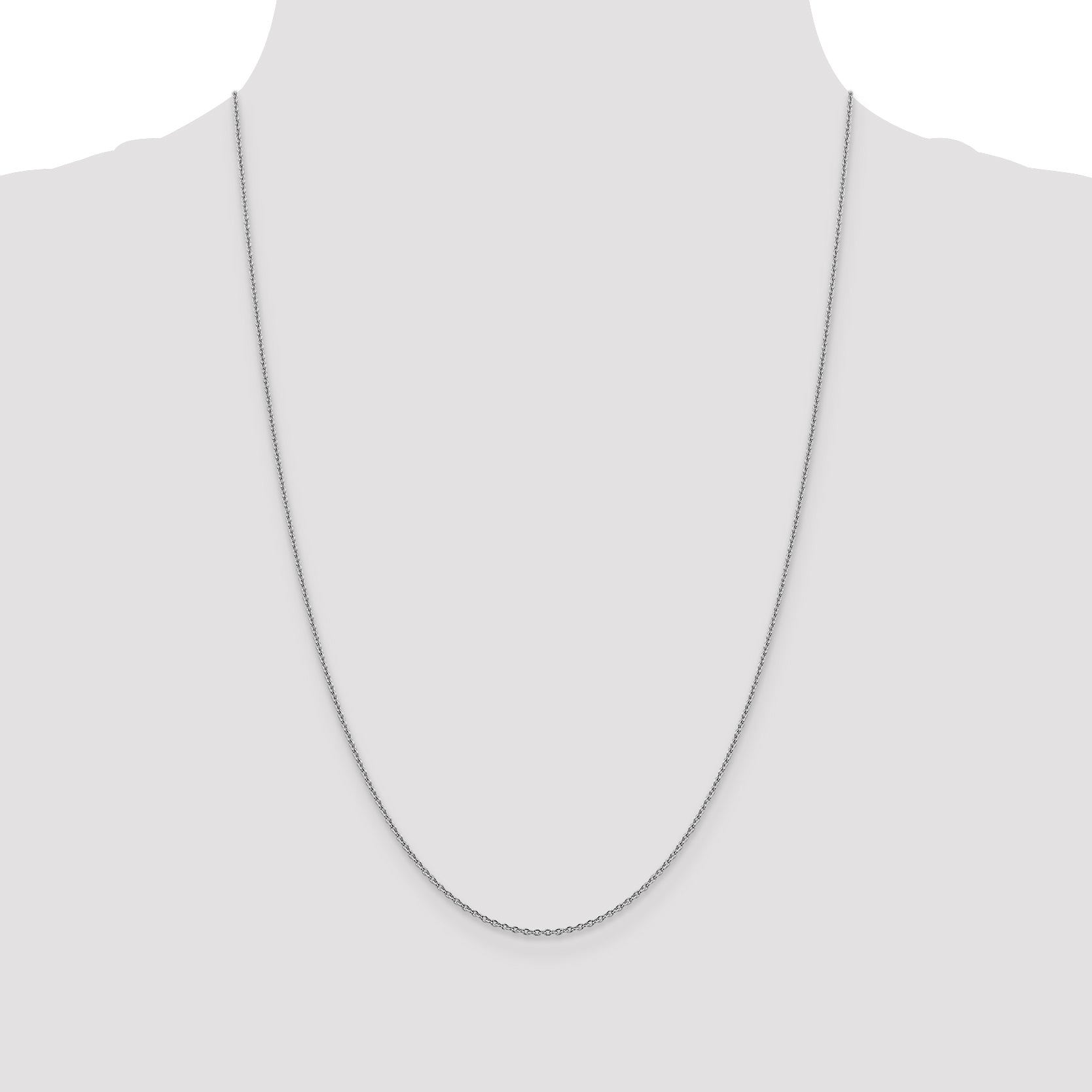 14k White Gold 1.4mm Forzantine Cable Chain