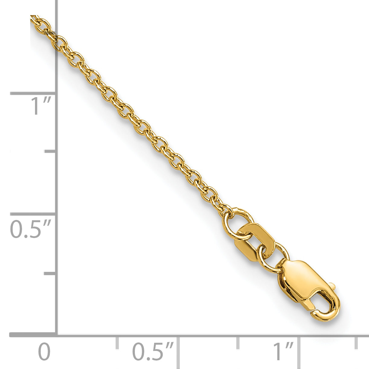 14k 1.4mm Forzantine Cable Chain Anklet