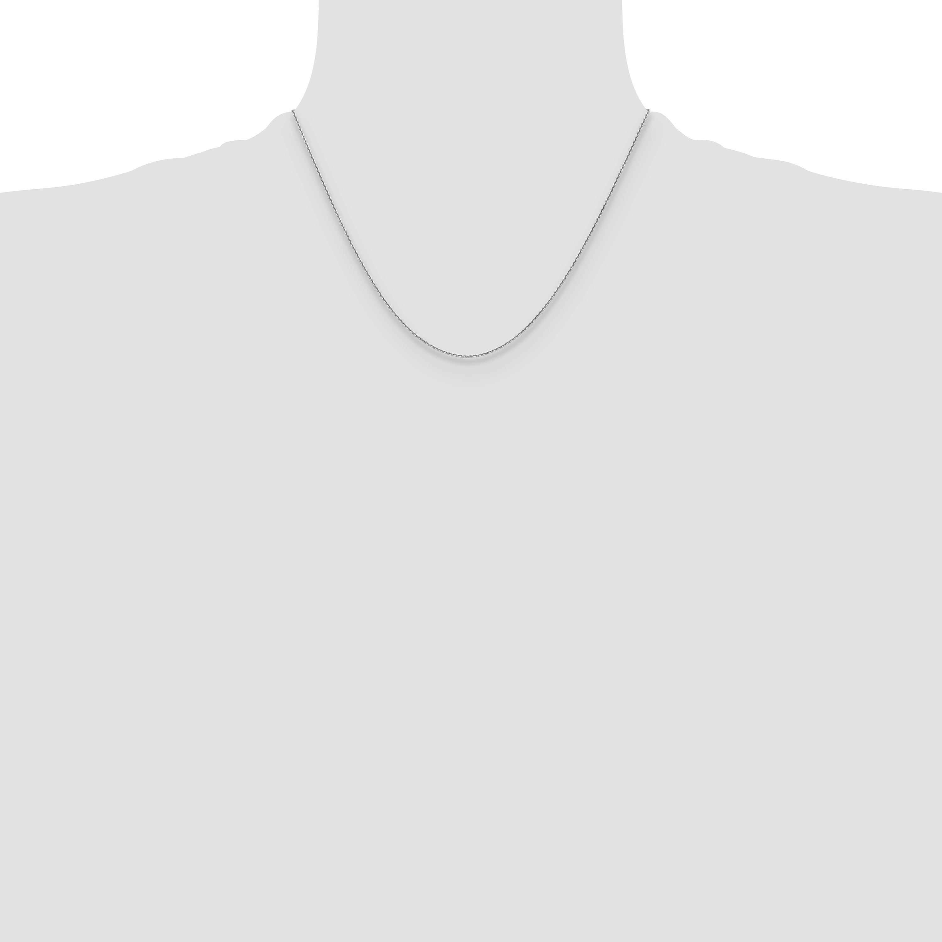 14k White Gold 1.2mm D/C Cable Chain