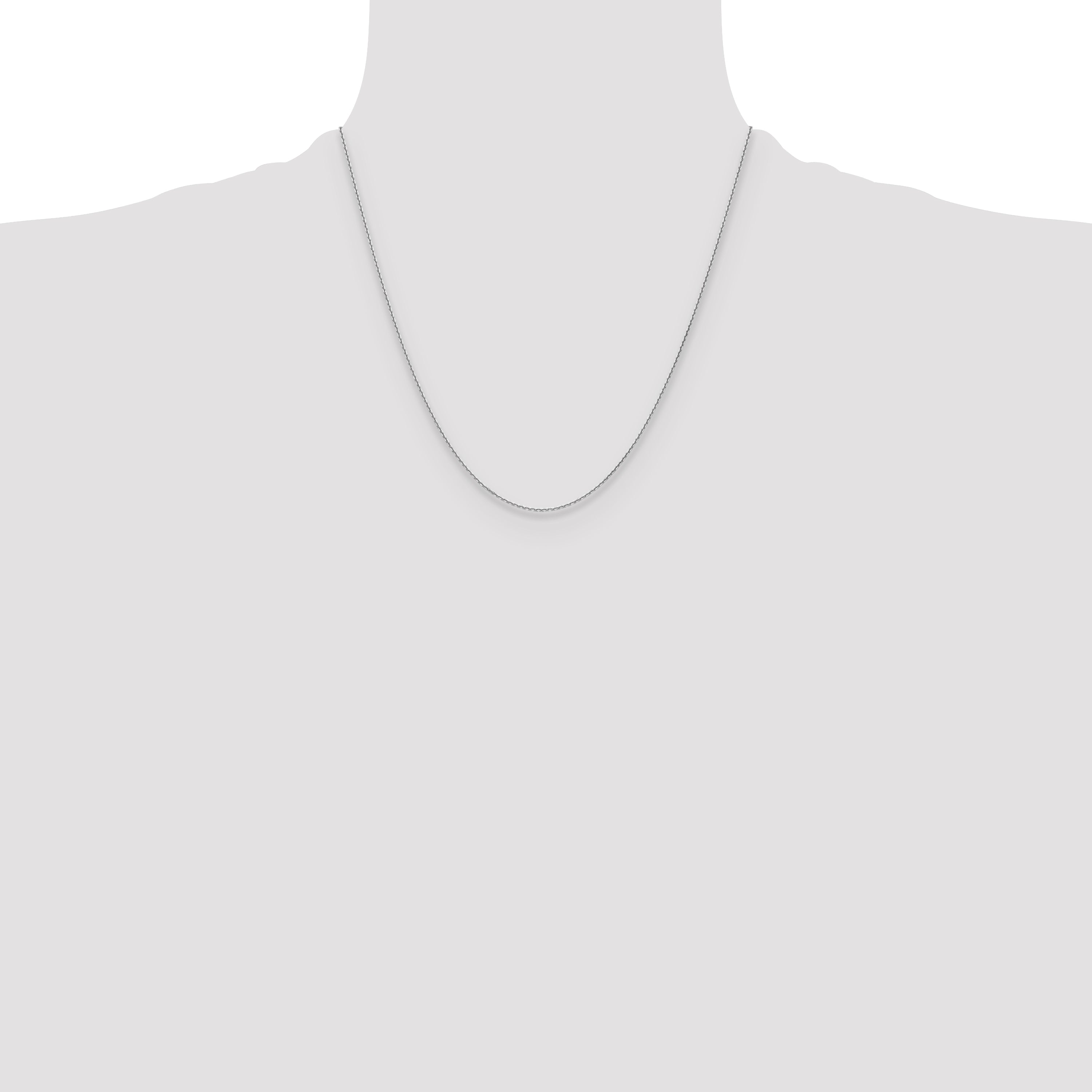 14k White Gold 1.2mm D/C Cable Chain