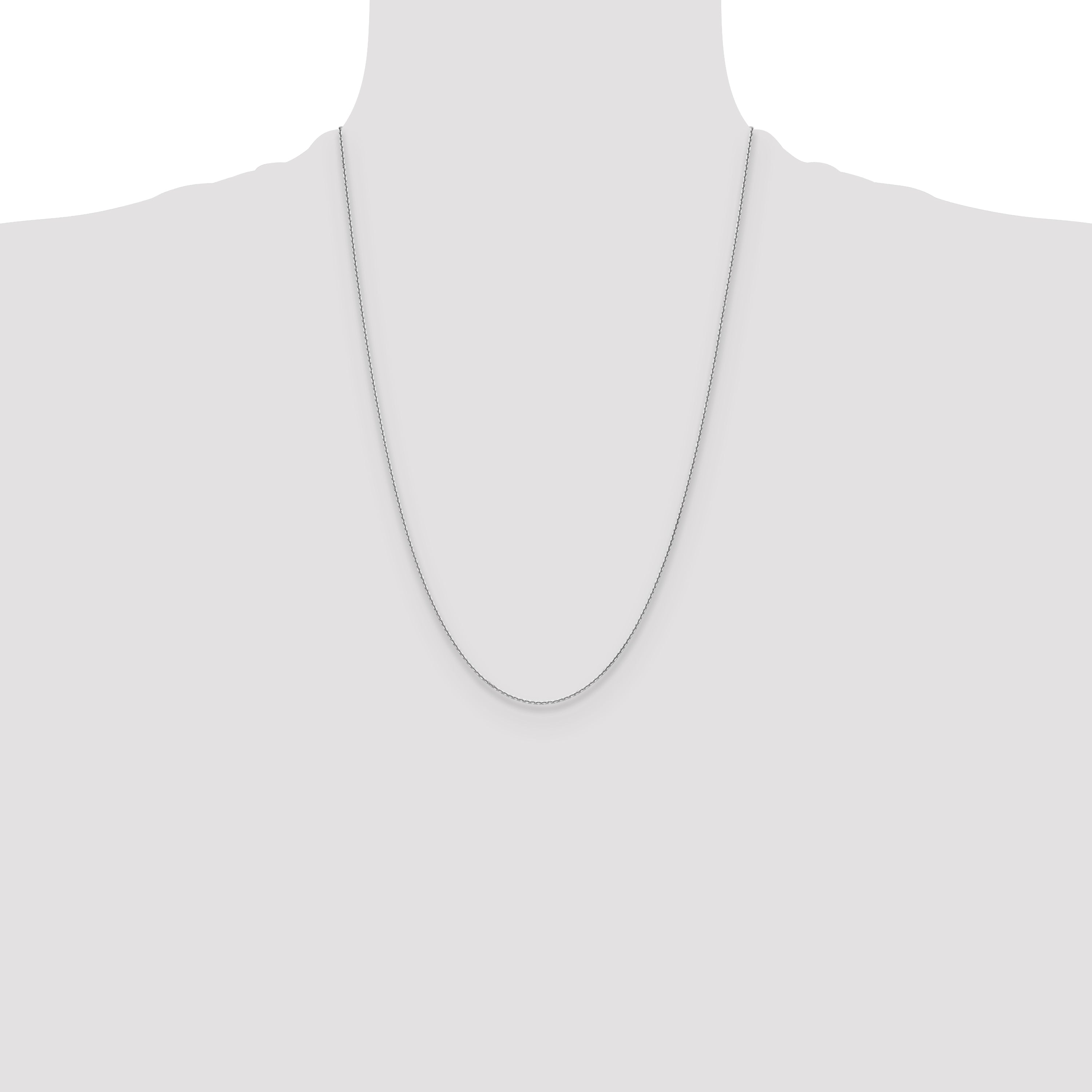 14k White Gold 1.2mm D/C Cable Chain